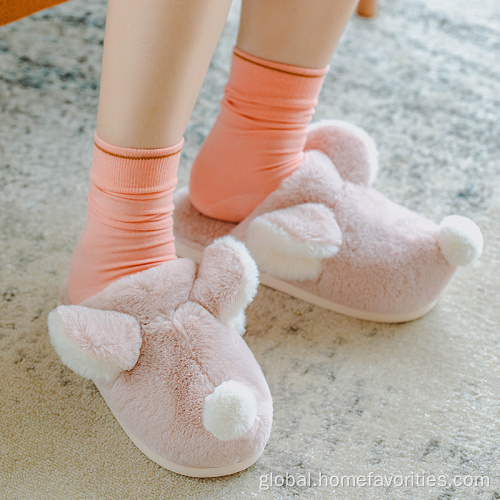 Winter Home Slippers Ladies Soft Plush Slip on Slippers Manufactory